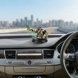 Solar Rotating Helicopter Car Air Freshener - Aluminum & Glass Enclosure, Decorative Dashboard Decor with Paper Scent Refills for Cars