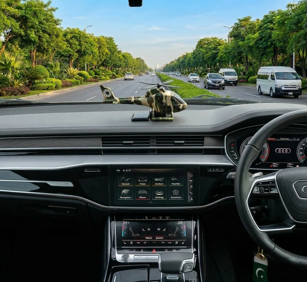 Car Solar Air Freshener, Camouflage Helicopter Design Automotive Fragrance Diffuser