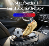 Solar Golden Football Boot Dashboard Ornament with Rotating Ball & Fragrance Diffuser