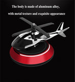 Solar-Powered Rotating Helicopter Car Air Freshener - Aluminum & Glass Enclosure, Decorative Dashboard Decor with Paper Scent Refills for Cars