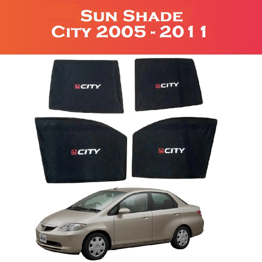 Honda City 2005–2011 Sun Shades Custom-Fit – 4pcs – Shark Auto