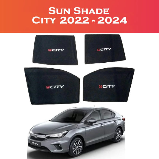 Honda City 2022–2024 4-Piece Custom Sun Shades – UV & Heat Protection – Shark Auto