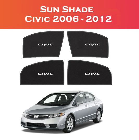 Honda Civic 2006–2012 Sun Shades Custom-Fit – 4pcs – Shark Auto