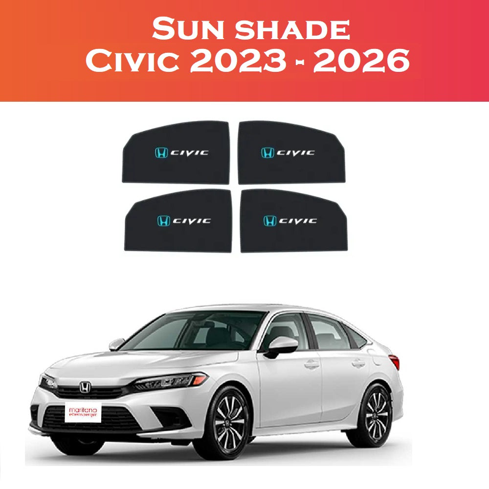Honda Civic 2023-2025 Model Custom-Fit UV Sun Shades | Premium 4-Piece Car Window Sun Protection & Heat Shield