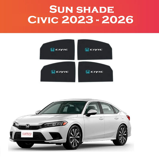 Honda Civic 2023-2025 Model Custom-Fit UV Sun Shades | Premium 4-Piece Car Window Sun Protection & Heat Shield