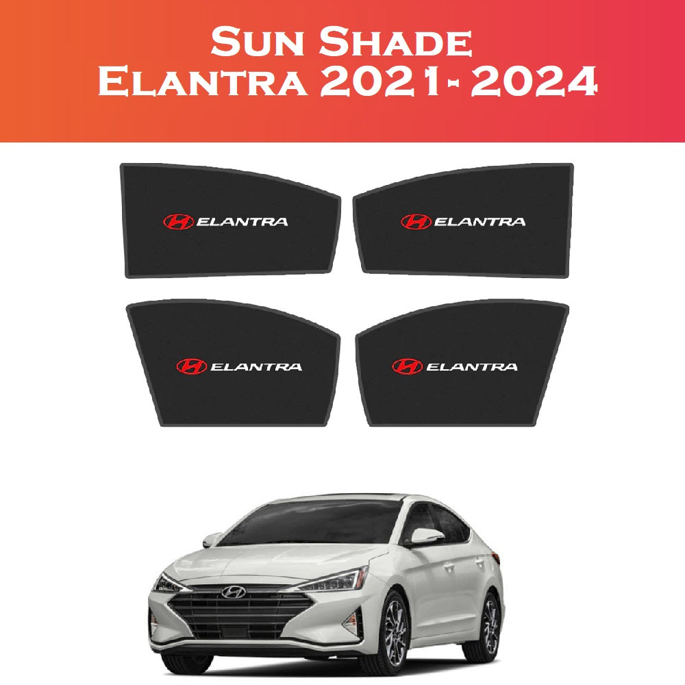 Hyundai Elantra 2021–2024 Sun Shades by Shark Auto – 4 Pcs Set