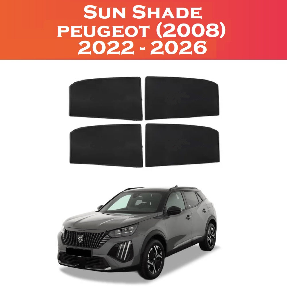 Peugeot 4pcs sunshade set installed on car windows – Shark Auto