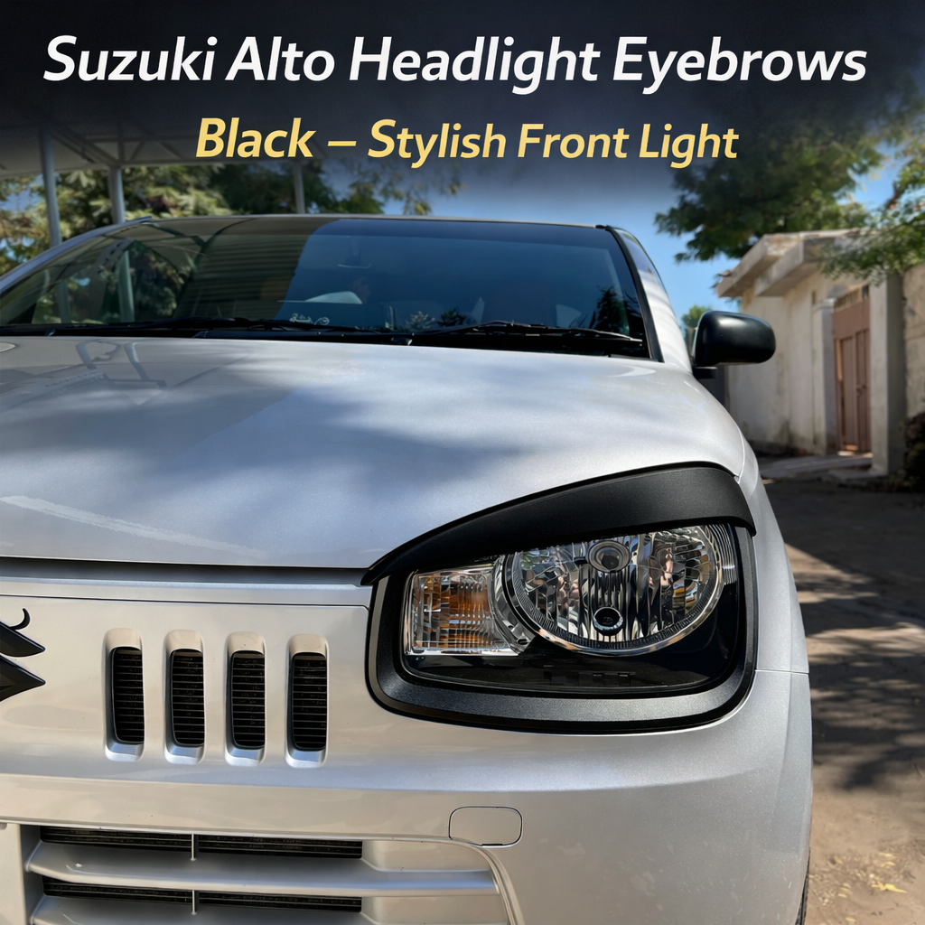 Suzuki Alto Headlight Eyebrows White & Black – Stylish Front Light Accessories
