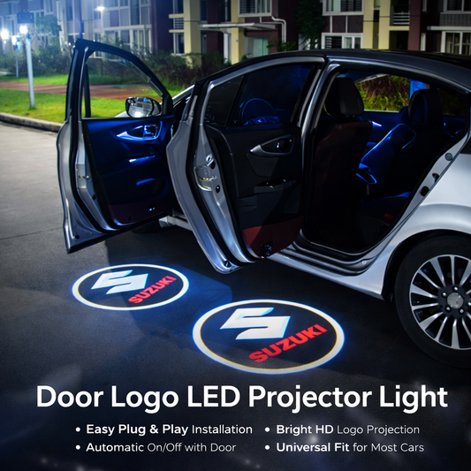 Suzuki Door Logo LED Projector Light – Wireless Ghost Shadow Welcome Lamp (2Pcs)