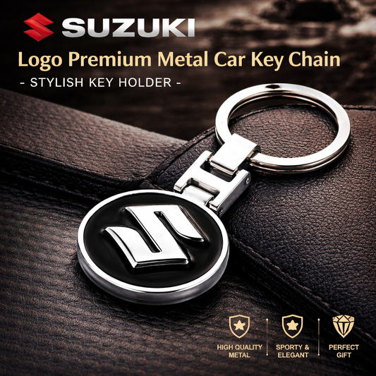 Suzuki Logo Premium Metal Car Key Chain – Stylish Key Holder