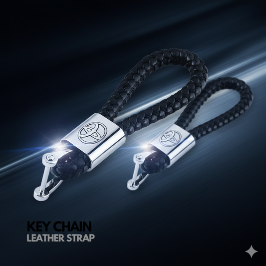 Premium braided leather key holder for Toyota car keys