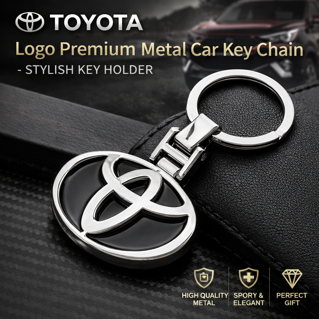 Toyota Logo Premium Metal Car Key Chain – Stylish Key Holder