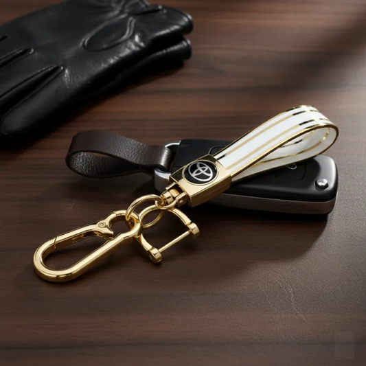 Toyota Premium TPU Golden Car Keychain – Luxury Scratch-Resistant