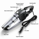 Car vacuum cleaner with labeled parts on a white background