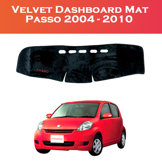 Toyota Passo 2004–2010 Velvet Dashboard Carpet Cover – Front Dashboard View