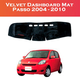 Toyota Passo 2004–2010 Velvet Dashboard Carpet Cover – Front Dashboard View