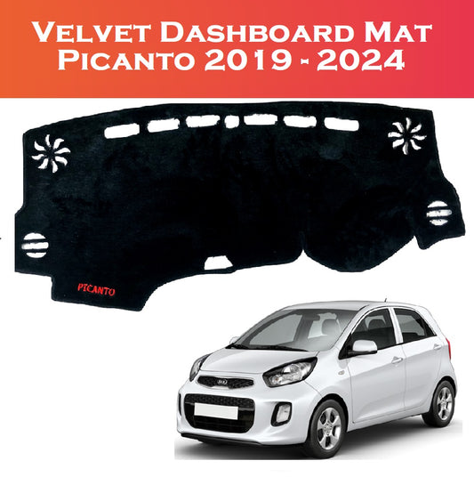 Kia Picanto Dashboard Velvet Mat 2019–2024 – Custom Fit by Shark Auto