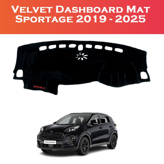 Kia Sportage 2019–2025 Velvet Dashboard Cover – Full Dashboard View