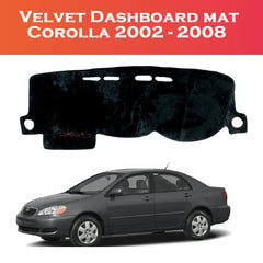 Toyota Corolla 2002–2008 Velvet Dashboard Cover – Full Dashboard View