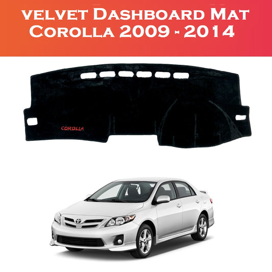 Toyota Corolla 2009–2014 Velvet Dashboard Carpet Cover – Front View