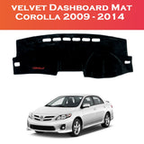 Toyota Corolla 2009–2014 Velvet Dashboard Carpet Cover – Front View