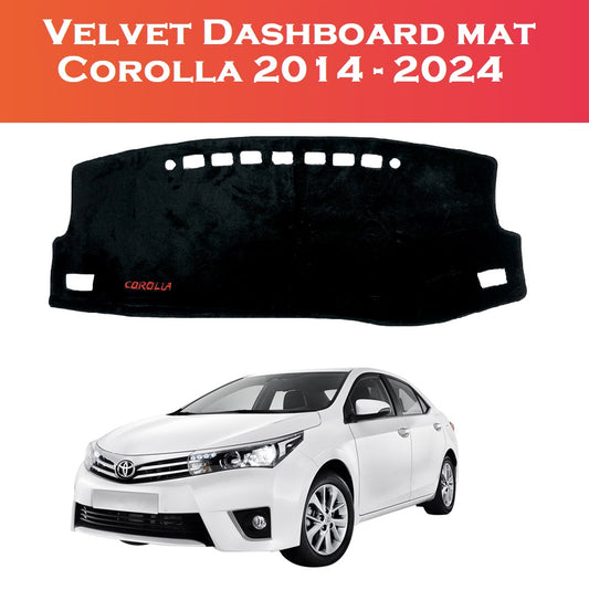 Toyota Corolla 2014–2021 Velvet Dashboard Cover – Full Dashboard View
