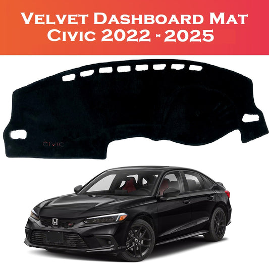 Honda Civic 2022–2025 Dashboard Mat – Premium Velvet Custom Fit – Shark Auto