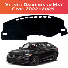 Honda Civic 2022–2025 Dashboard Mat – Premium Velvet Custom Fit – Shark Auto