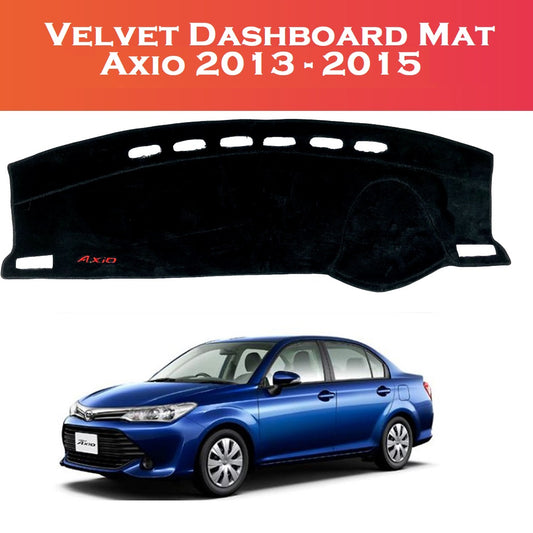 Toyota Axio Dashboard Carpet Cover – Velvet Dashboard Mat Front View – Shark Auto