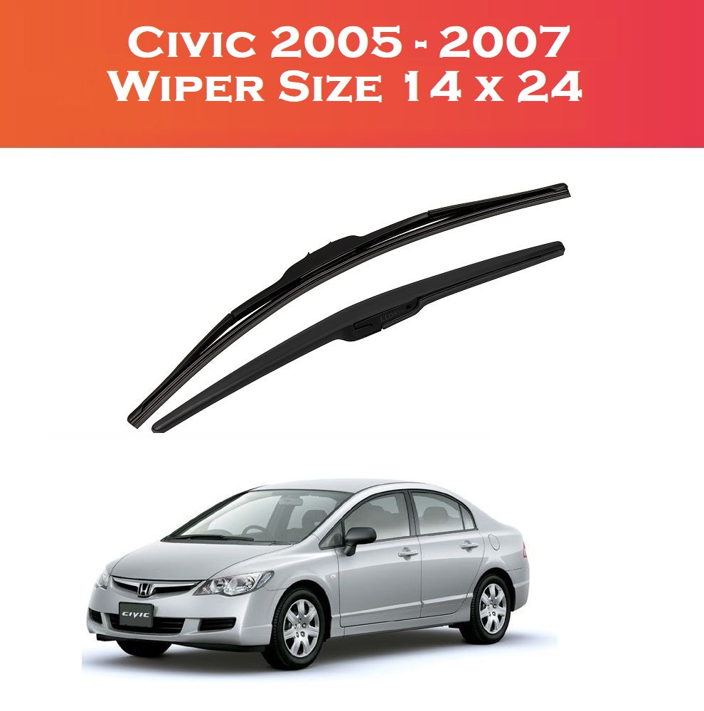 Honda Civic 2005–2007 Wiper Blades – Smooth & Durable | 2 Pcs Set