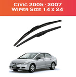 Honda Civic 2005–2007 Wiper Blades – Smooth & Durable | 2 Pcs Set