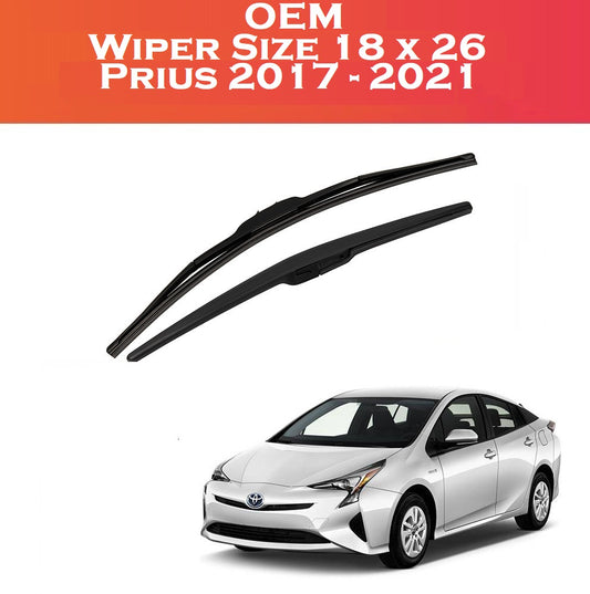 OEM Wiper Blades for Toyota Prius 2027-2021 | 18×26 Size | Premium Rubber | 2 Pcs Set