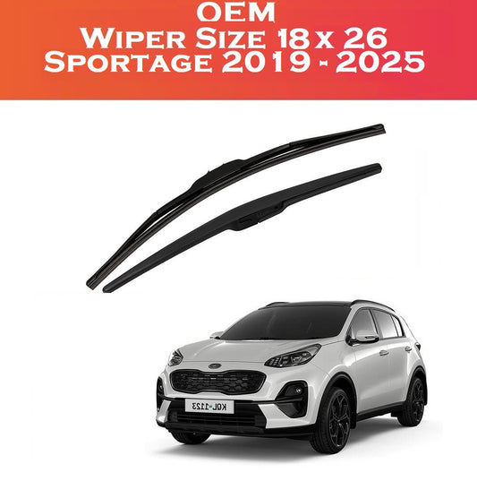 OEM Wiper Blades for Kia Sportage | 18×26 Size | Premium Rubber | 2 Pcs Set