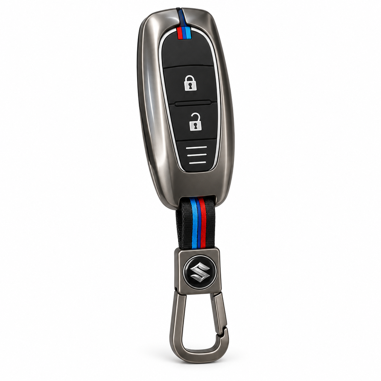 Suzuki Mehran, Suzuki Bolan, Mehran Key Cover, Bolan Key Cover, Suzuki Key Cover, Metal Key Cover, Car Key Case, Keychain Cover, 3 Button Key Cover, Gunmetal Key Case, Car Accessories, Key Protection, Shark Auto
