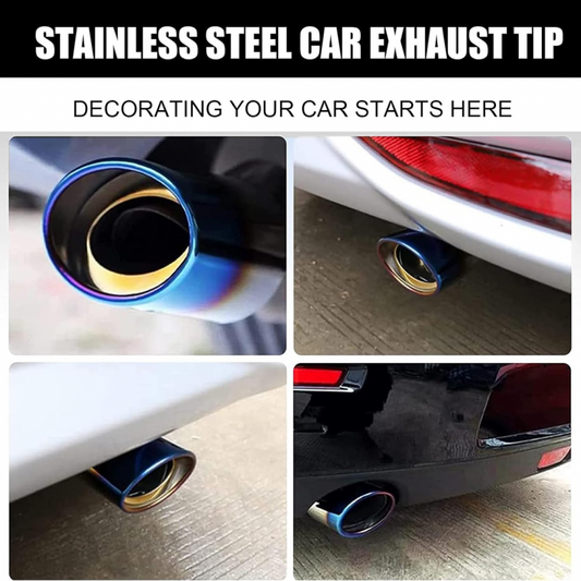 Burnt Blue Titanium Style Stainless Steel Car Exhaust Muffler Tip – Universal Fit