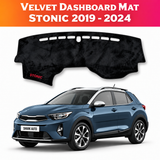 Kia Stonic 2019–2024 Premium Velvet Dashboard Mat Cover – Black