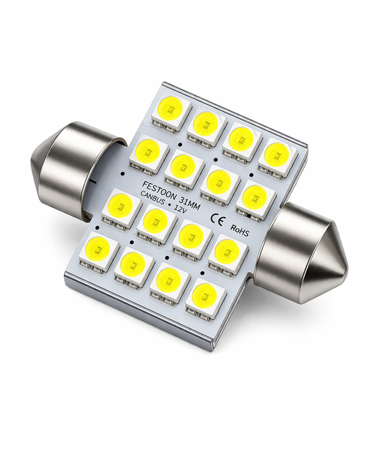 White LED Roof Light for Car Interior – Universal Fit