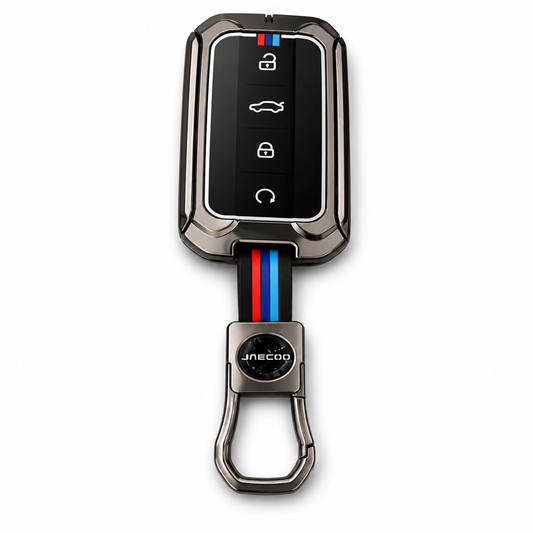 Premium Metal Key Cover with Keychain for Jaecoo J6 – Gunmetal