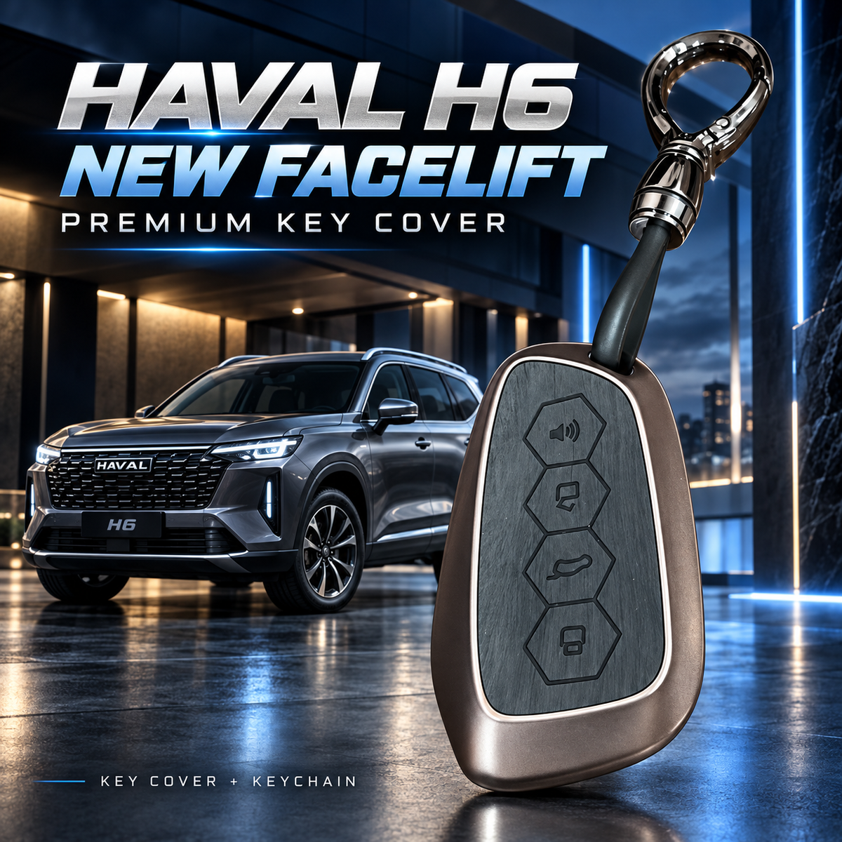 Haval H6 New Facelift Key Cover with Keychain | Shark Auto