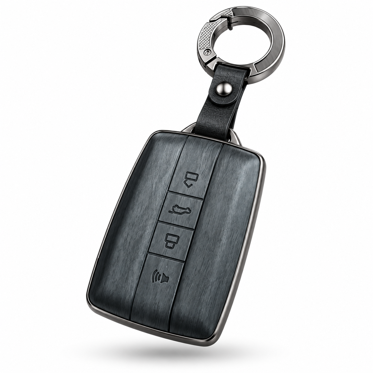 GWM TANK 500, TANK 500, TANK 500 HEV, GWM Key Cover, TANK 500 Key Cover, Metal Key Cover, 4 Button Key Cover, Smart Key Case, Gunmetal Key Cover, Brushed Metal Key Case, GWM Accessories, SUV Accessories, Car Keychain, Key Protection, Shark Auto